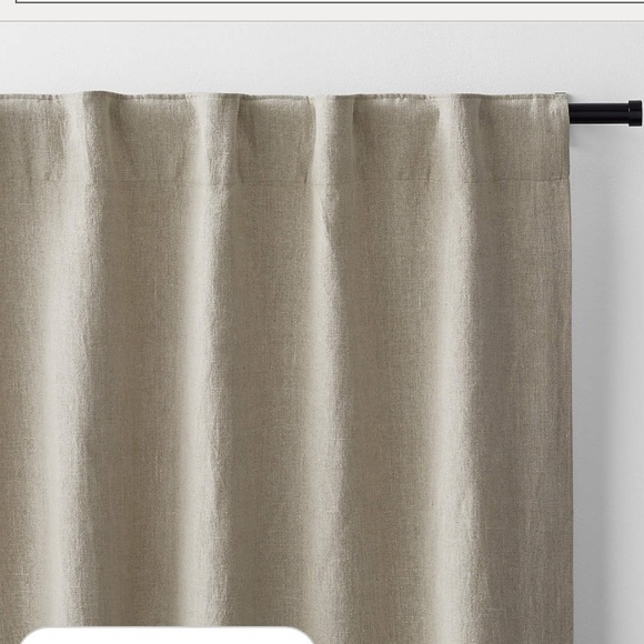 CRATE & BARREL EUROPEAN FLAX CERTIFIED LINEN LINED DRAPERY SET OF 2 - 52 x … - Picture 2 of 8